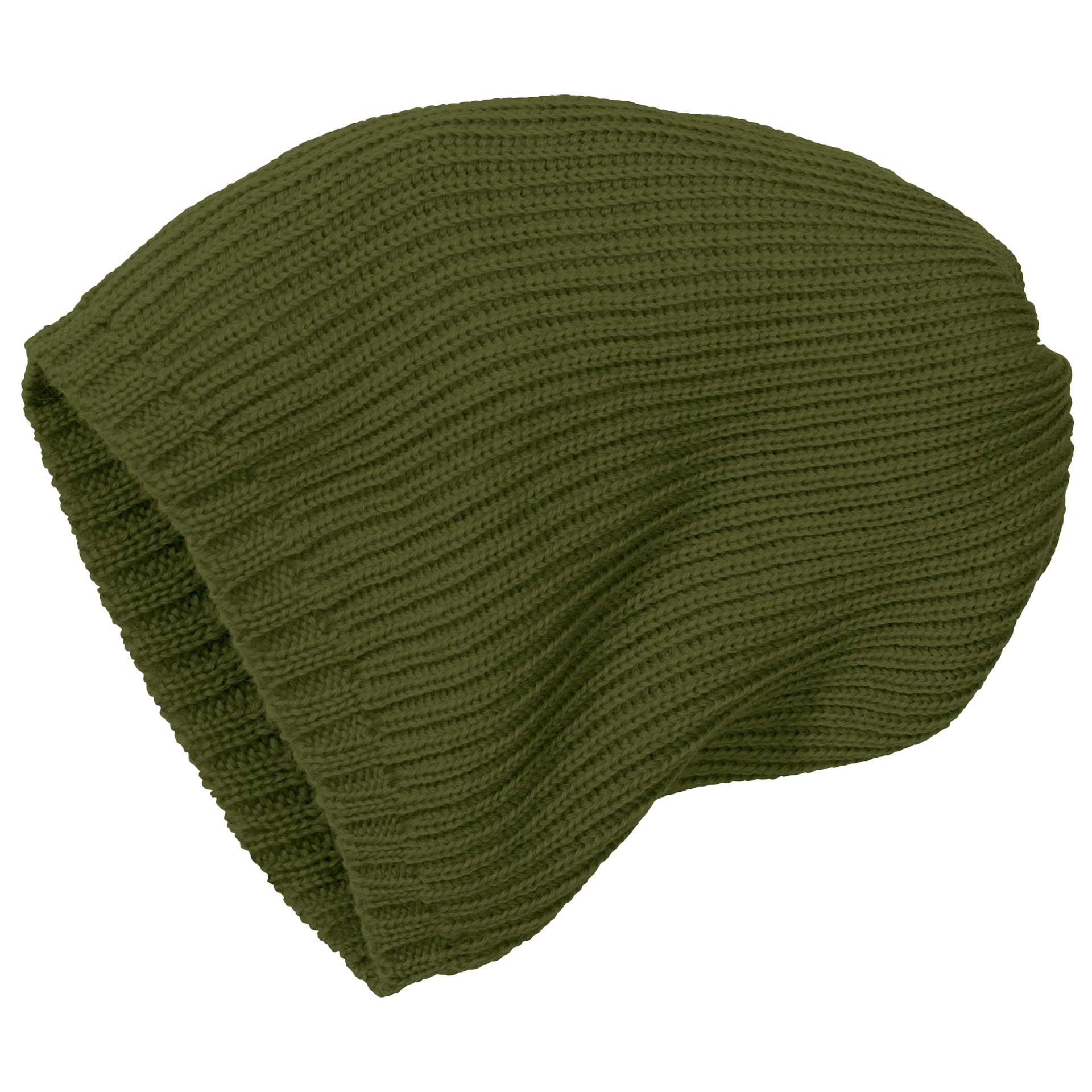 disana Strickmütze in Oliv aus Bio-Merinowolle mit elastischen Maschen gestrickt - besonders warm für Herbst & Winter