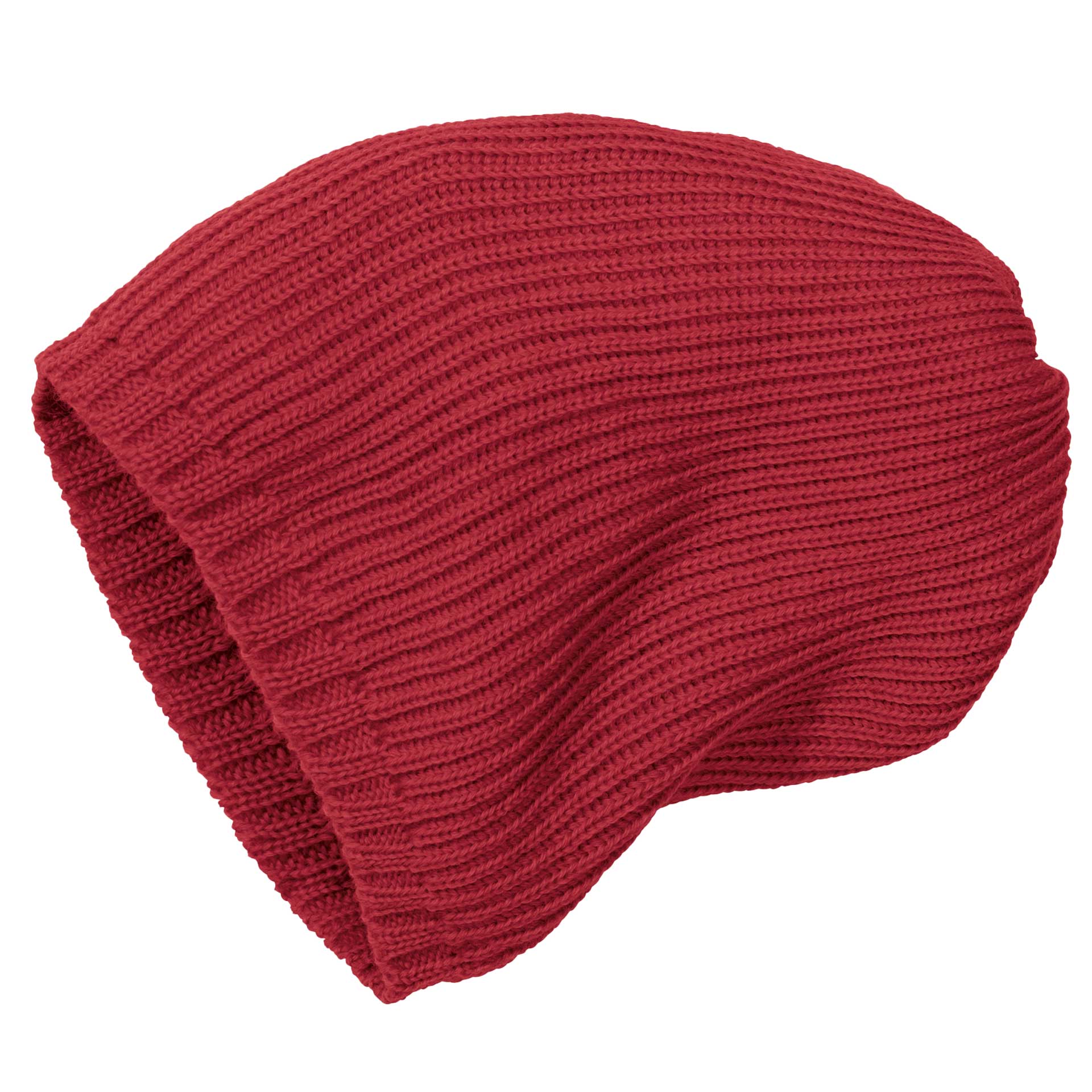 disana Strickmütze in Bordeaux aus Bio-Merinowolle mit elastischen Maschen gestrickt - besonders warm für Herbst & Winter