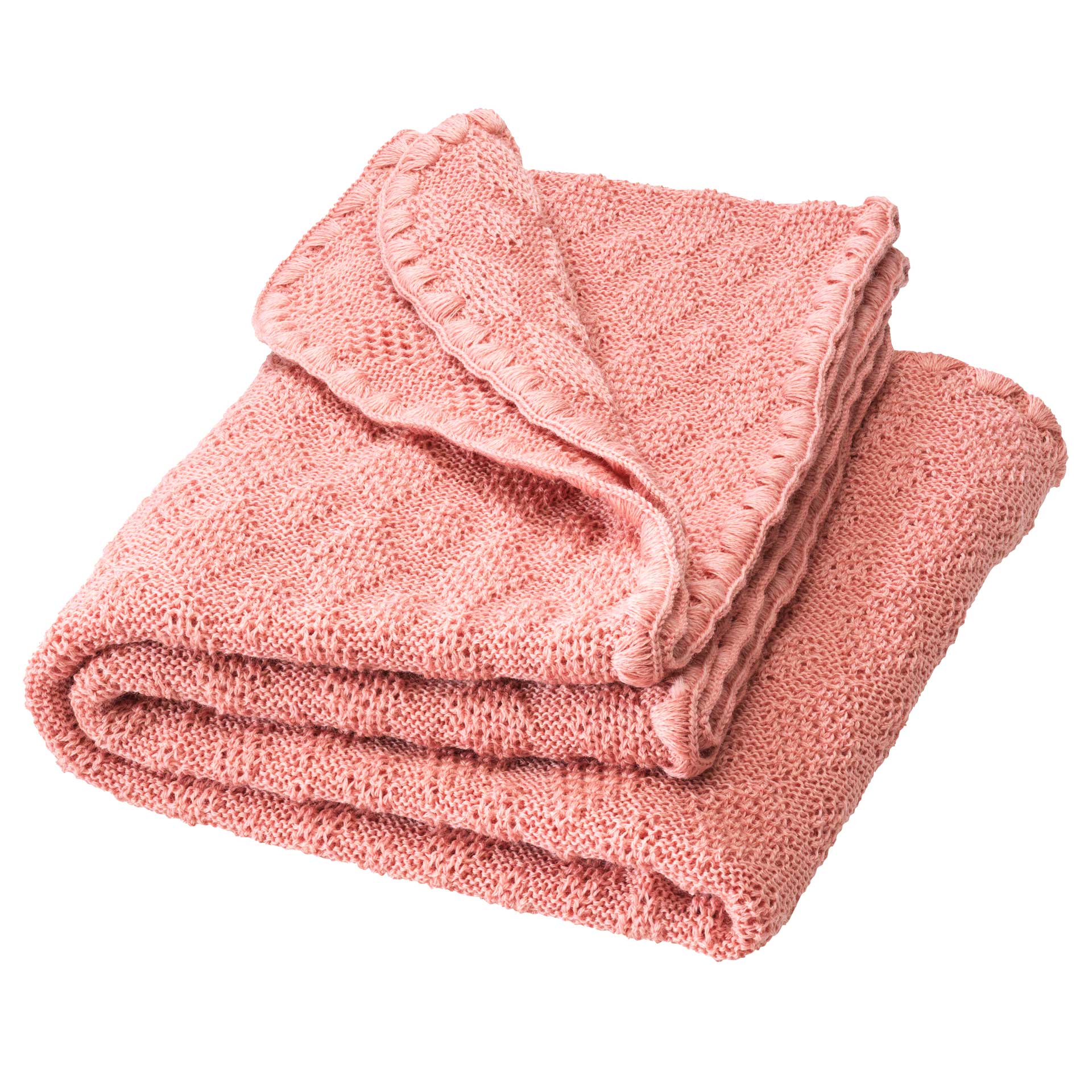 disana Woll-Babydecke, Softpink aus 100% Bio-Merinowolle, im zeitlosen Ajour-Muster gestrickt, sehr weich und kuschelig