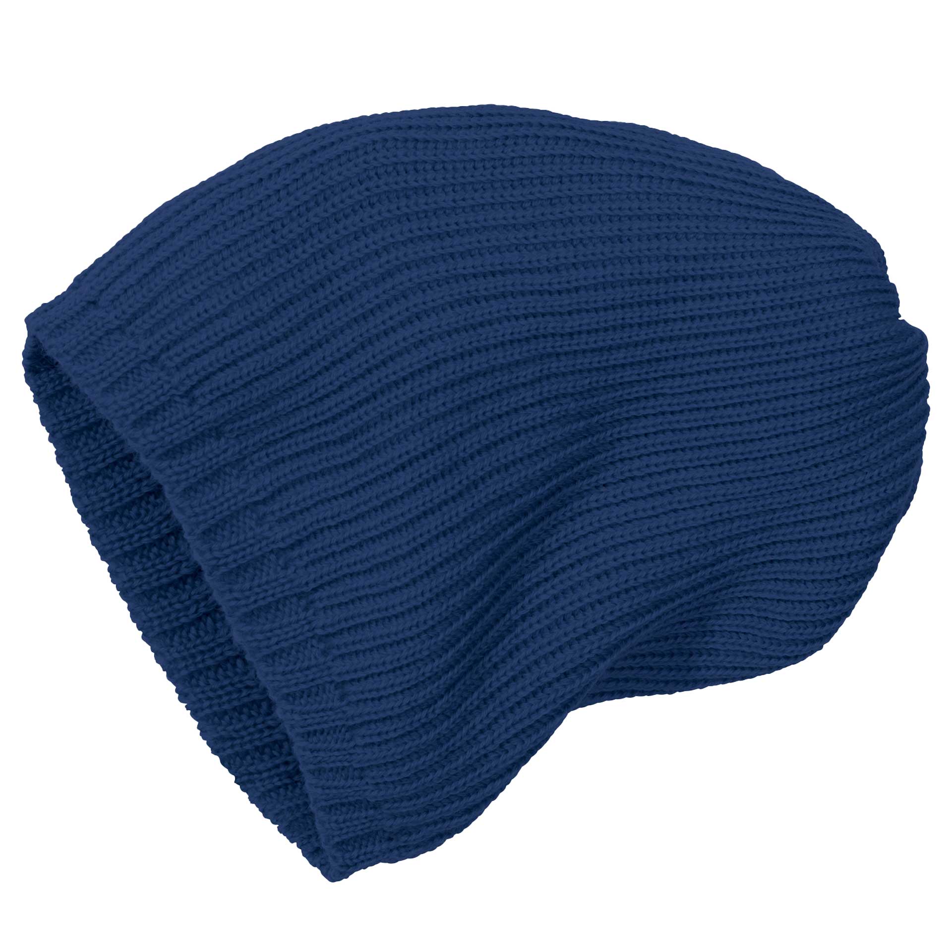 disana Strickmütze in Marine aus Bio-Merinowolle mit elastischen Maschen gestrickt - besonders warm für Herbst & Winter